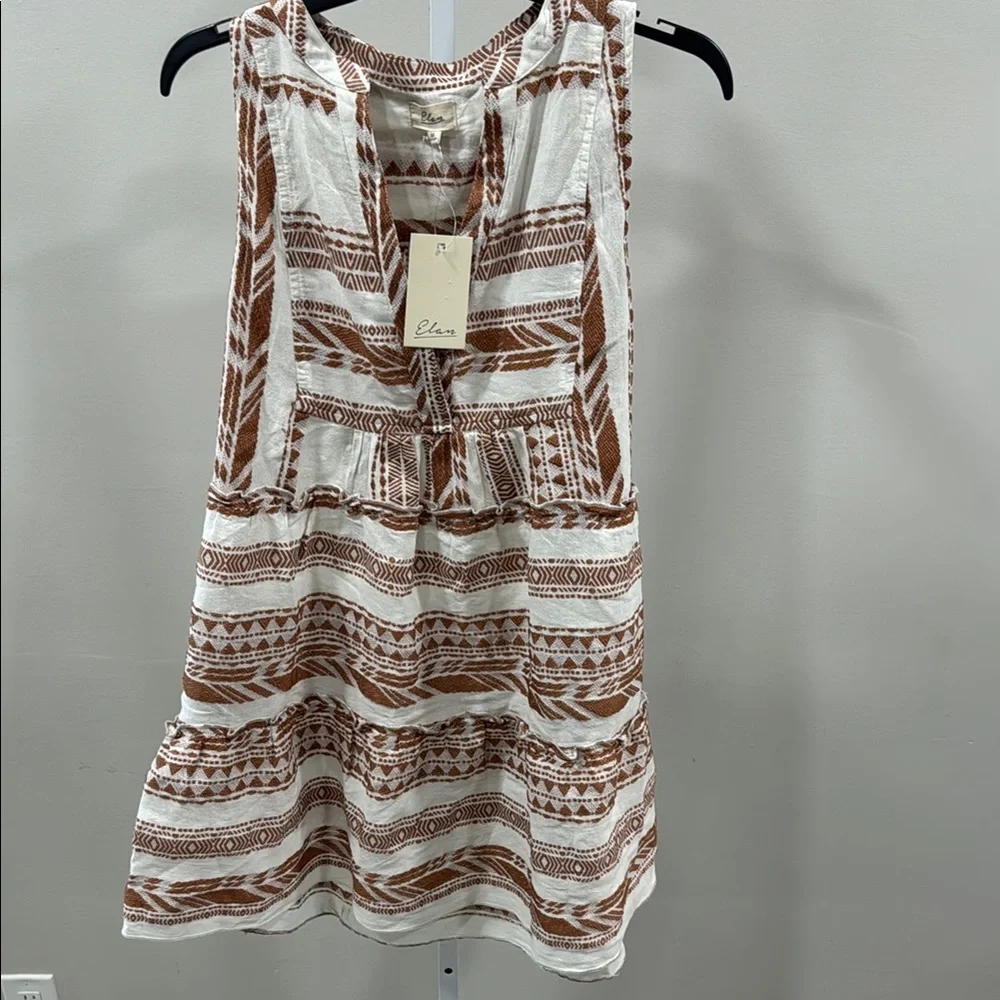 ELAN Women's Venus A-Line Sleeveless Tunic Dress
